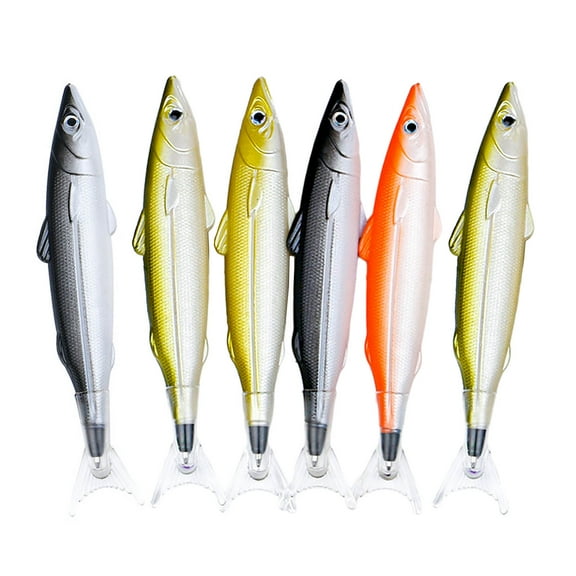6 Pack Cute Pens Fishing Party Favors Ballpoint Pen Fishing Pen Fish Shaped Pen Gift Creative Stationery Office Supplies