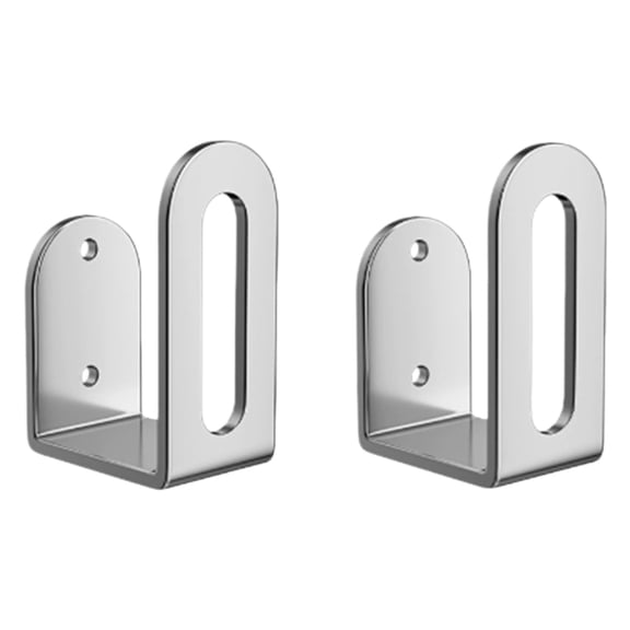 XKHBDL U-Shape Metal Bracket, Set of 2 Slotted Mounting Clips with Holes for Height, Durable Stainless Steel Brackets for Mounting Rails, Panels, and Custom Fixtures