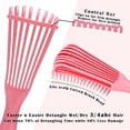 thumbnail image 3 of Cepillo desenredante para cabello rizado, cepillo desenredante rápido para cabello húmedo o seco para cabello natural 3abc 4abc Rosa, 3 of 5