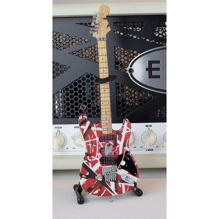 Unique Engineering EVH Frankenstein (Red and White) Miniature Replica  Guitar - Van Halen Approved