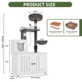 thumbnail image 3 of Uforic Cat Tree with Litter Box Enclosure, 2-in-1 Modern Cat Tower Combo, 53.5" Hidden Litter Box Furniture, White, 3 of 9