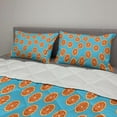 thumbnail image 2 of Tangerine Comforter & Sham Bedding Set, Repetitive Pattern with Round Slices of Exotic Citrus Fruit, 3 pcs Duvet Set Microfiber Filling Quilt, 5 Sizes, Sky Blue Burnt Orange, by Ambesonne, 2 of 4