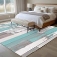 thumbnail image 4 of 6'x9' Area Rugs, Turquoise Gray Indoor Outdoor Area Rug for Living Room Bedroom, Country Retro Mottled Texture Wood Grain Washable Bathroom Rugs Kitchen Floor Carpet Mats Home Decor Aesthetic, 4 of 8