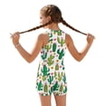 thumbnail image 2 of Xoenoiee Cactus Sunflower Flower Print Girls Swimsuit 2 Piece Girl Tankini Swimwear Swim Shorts Tank Top Set Girl Bathing Suit for Beach Pool Vacation, 8-9 Years, 2 of 7