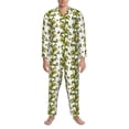 thumbnail image 3 of Salouo Corn And Butterflies Print Button-Front Long Sleeve Pajama Set for Men, Soft 2Pjs Men's Long Sleeve Sleepwear-XX-Large, 3 of 7