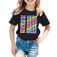 thumbnail image 1 of LUOGENLI T-Shirt pour Filles Mode Décontractée Lettre Col Rond Manches Courtes T-Shirt Haut 4 Maxi Ensemble Boho Noir 13-14 Ans, 1 of 3