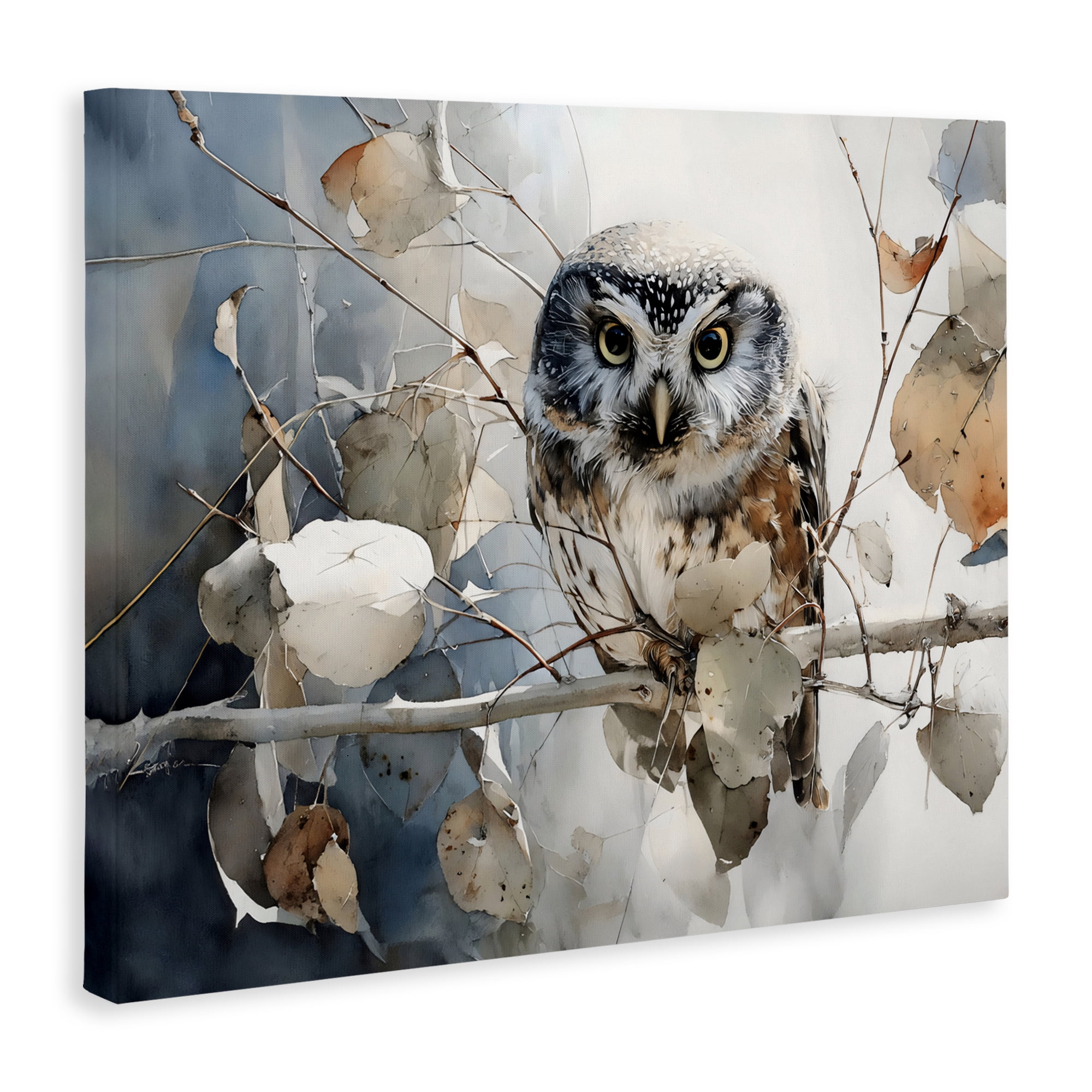 Stupell Industries Hoot Owl on Autumn Branch Canvas Wall Art, design by Franklyn Gregory