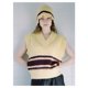 thumbnail image 4 of Sombrero de punto con bloques de color a rayas de viento perezoso - Amarillo, Sombrero de pescador con vibración de otoño e invierno para mujer, 4 of 4