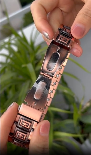 Wollet  3X  Copper Magnetic Bracelet for Men, Gifts for Husband, 8.7 in, Come with Sizing Tool