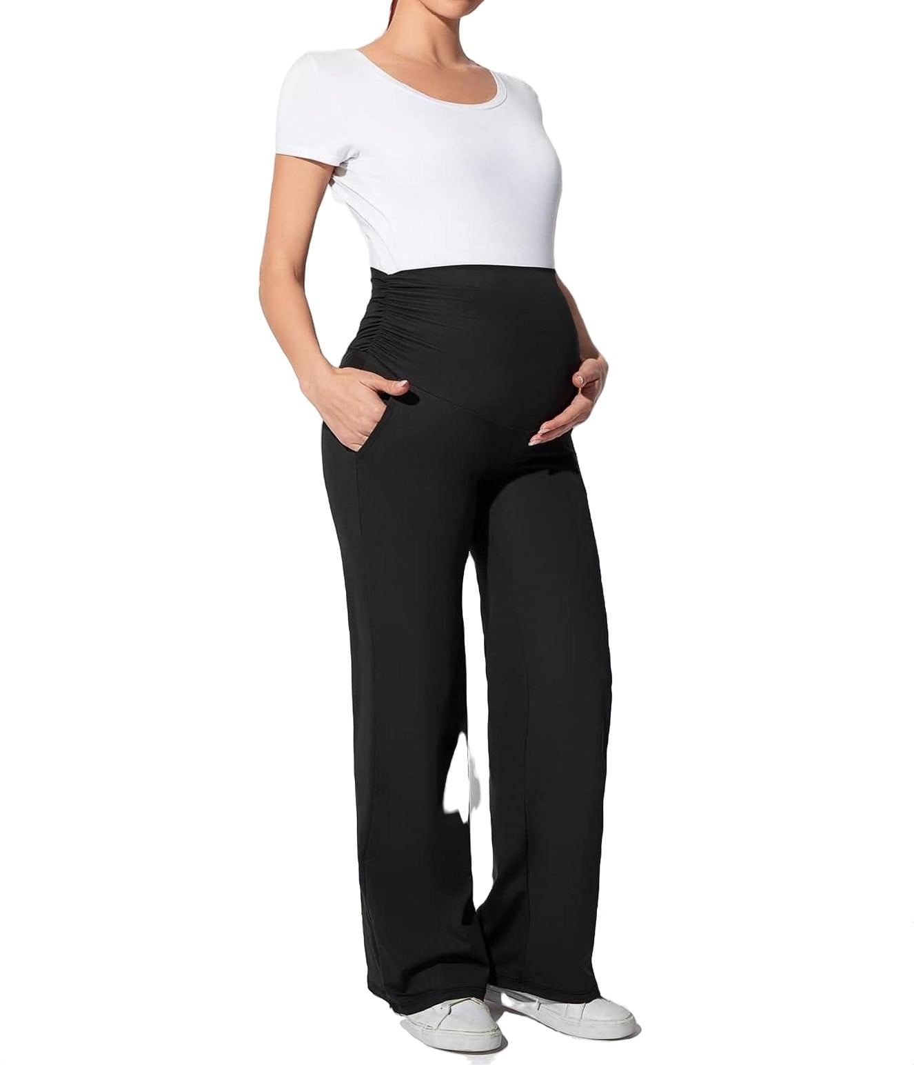 Maternity Pants Wide Leg Pants Black S