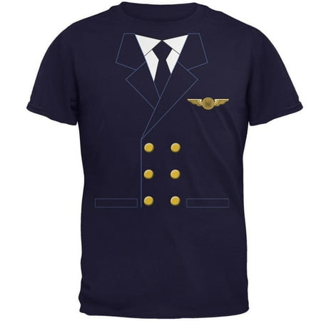 Airline Tee - Halloween Airline Airplane Pilot Navy Adult T-Shirt
