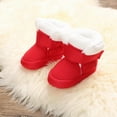 thumbnail image 4 of Baby Girls Boys Plush Snow Boots Soft Sole Anti-Slip Mid Calf Warm Winter Toddler Walking Shoes 12-18 Months, 4 of 11