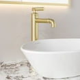 thumbnail image 4 of Avallon Single Hole, Single-Handle Sleek, High Arc Bathroom Faucet in Brushed Gold, 4 of 11