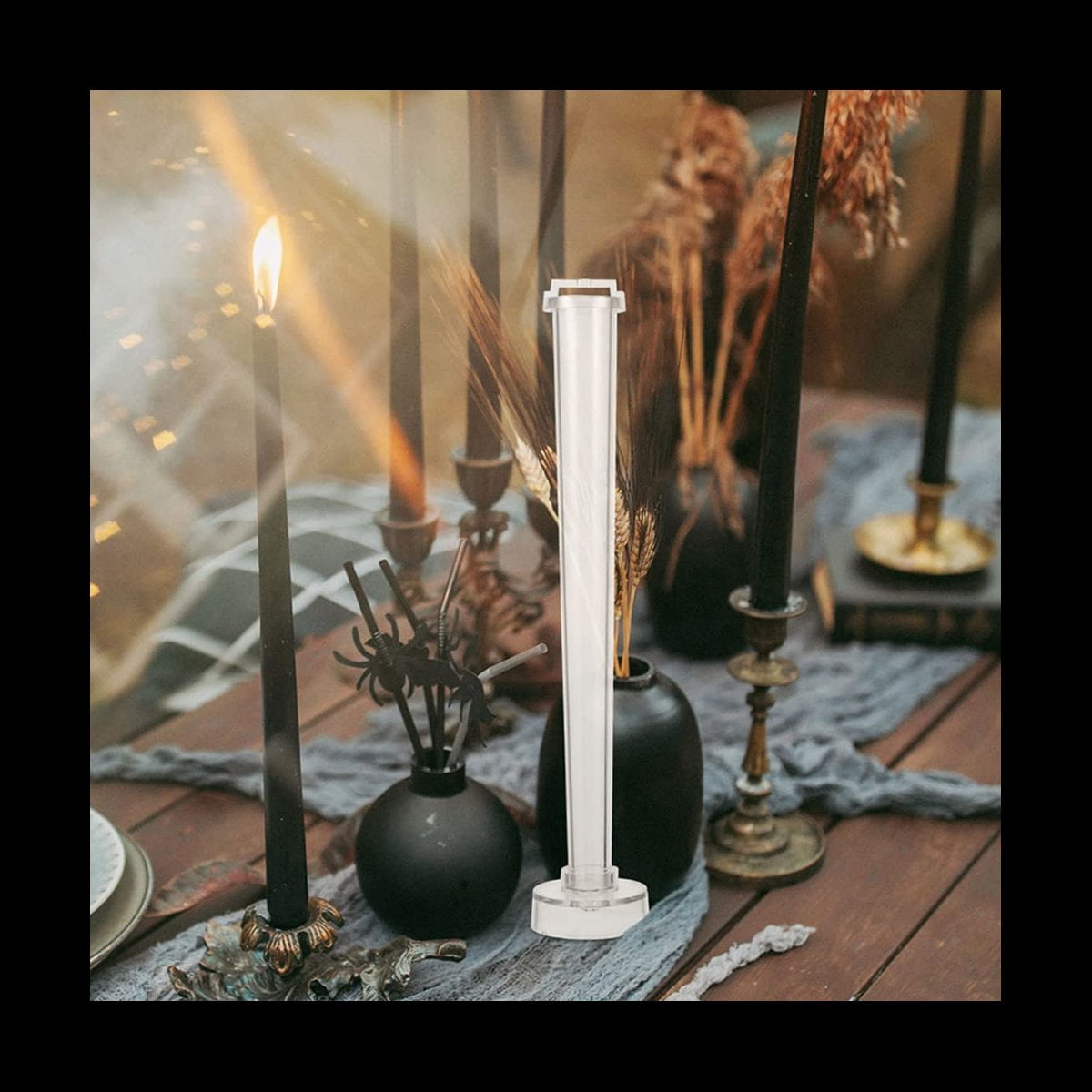 6 Pcs Candle Mold Jewelry Resin Tapered Candlesticks Candle Taper Emergency Candle Set