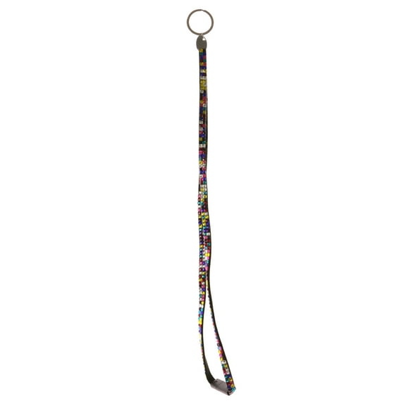 Bling Rainbow Rhinestone Lanyard With Silver-Tone Split-Ring Key Chain KEKC6200