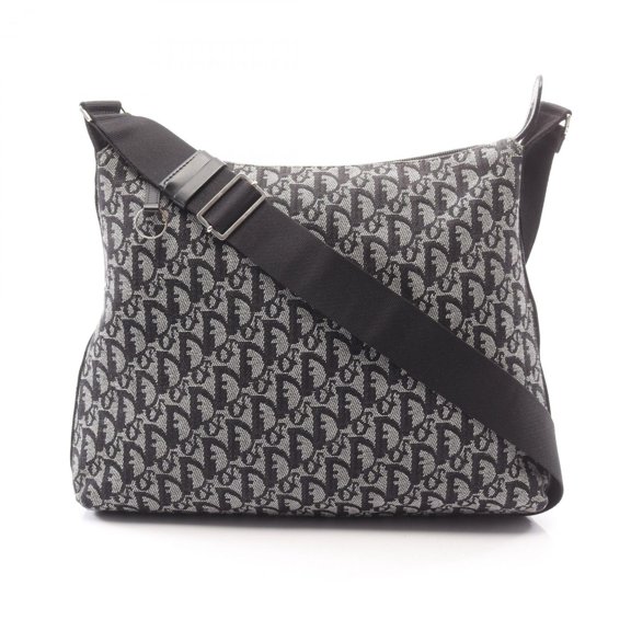Pre-Owned Christian Dior Dior Trotter Shoulder Bag/Handbag, Canvas, Women's, Navy/Beige