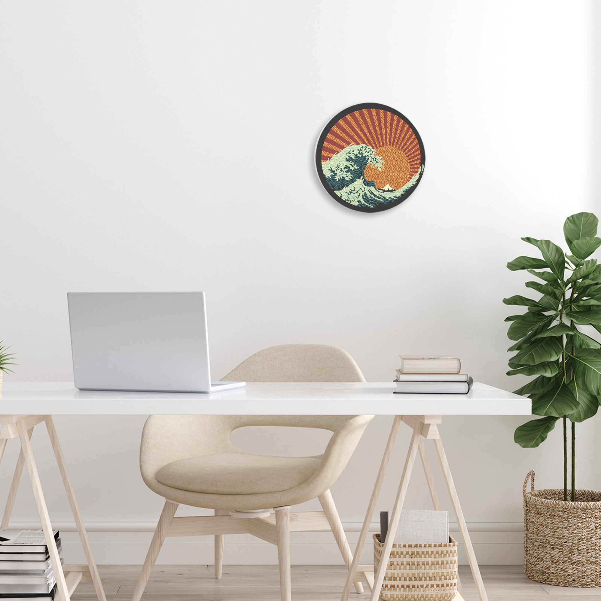 Stupell Industries Retro Detail Kanagawa Wave Circular Wall Plaque, design by Tobe Fonseca