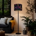 thumbnail image 5 of 2pcs Set Drum Lampshades (13"x 13"x 10"), Vibrant Butterfly Neon Colors Intricate Line Art Fabric Large Replacement Shades for Table, Floor, and Pendant Lamps, Simple Assembly Needed., 5 of 8