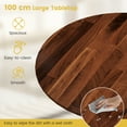 thumbnail image 6 of Costway Rustic Dining Table Wooden Dining Table with Round Tabletop & Curved Trestle Legs Walnut, 6 of 10
