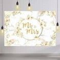 thumbnail image 4 of Fondo personalizado de 7 x 5 pies con diseño abstracto de Sr. y Sra., arte floral dorado con líneas brillantes, textura de fondo para fotografía, pancarta de despedida de soltera, decoración para, 4 of 7