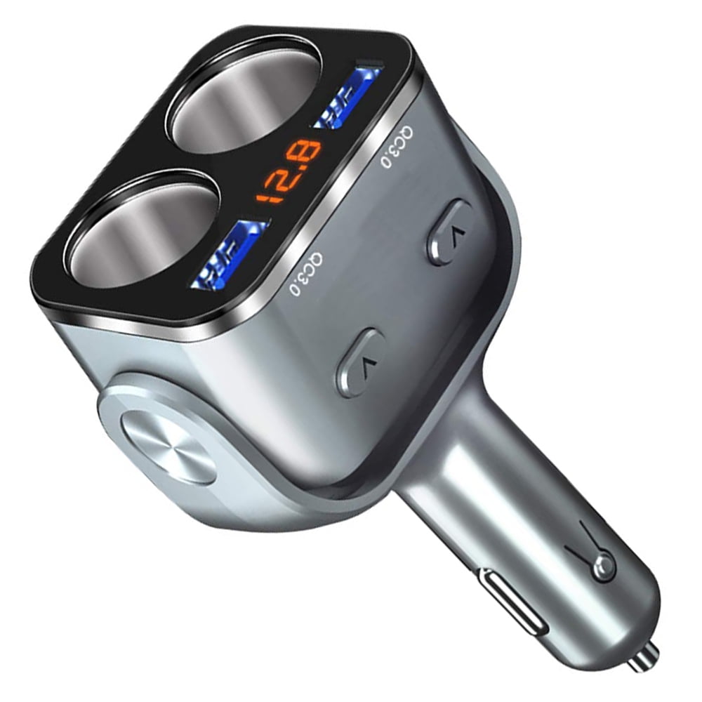 AUPERTO Car Charger Adapter Cigarette Lighter Socket Splitter 12V/24V, Builtin Fuse, Dual USB