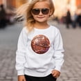 thumbnail image 4 of Basketball Faux Glitter Sweatshirt for Girls Trendy Girly Baseketball Player Pullover White Sweatshirt Youth Medium, 4 of 4