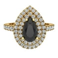 thumbnail image 4 of Black Diamond Engagement Ring Pear Double Halo Proposal 1.75 carat 14K Gold (G,SI), 4 of 5