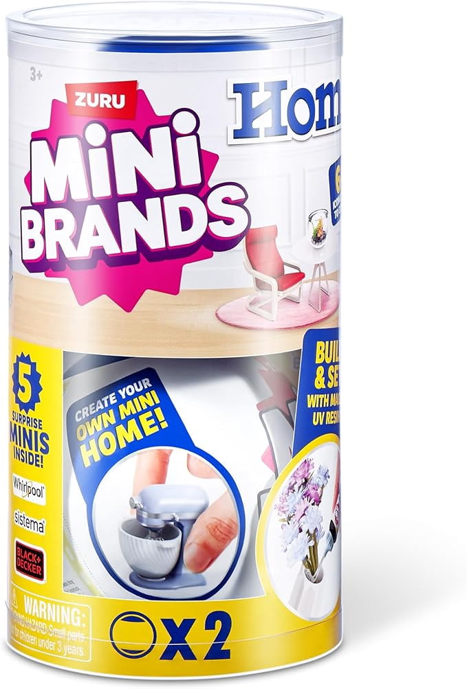 Mini Brands Home Capsule (2 Pack) by ZURU, Surprise Home with Collectible Minis, Blind Packaging, Home Themed Collectibles