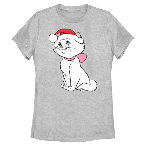 Womens Aristocats Marie Christmas Santa Hat T Shirt