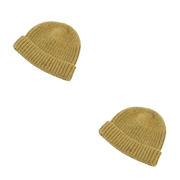 Sonducket Gorros Gorros de punto de invierno Sombreros de protección de moda Sombreros elásticos a prueba de viento Gorro Esquí Ciclismo jengibre amarillo 2Conjunto