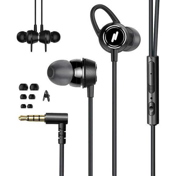 noté Audio Metalheads100 - 6D Bass Stereo Hifi Earphones with Mic - In-ear Wired Noise-Isolating Headphones with Volume
