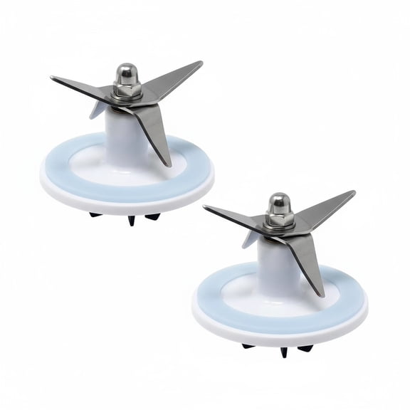 2 Pack Blade with Gasket O-Ring Replacement for CuisinArt, Stainless Steel, White, SPB-456-2