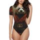 thumbnail image 1 of Fotbe Jungle Meditating Panda Body de Mujer con Cuello Redondo y Mangas Cortas, Sin Mangas Ajustado, Suave, Cómodo y Básico-XX-Large, 1 of 7