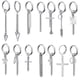 thumbnail image 2 of Juego de 2 pendientes coreanos de ADN Kpop con cadena de acero inoxidable y plumas para hombre y mujer, estilo rock grunge, hipster, punk, unisex, 1 unidad, estilo 3, producto c, 1 unidad, estilo 3, 2 of 4
