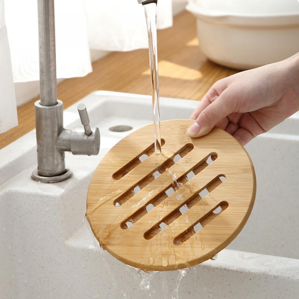 Bamboo Trivets Bamboo Hot Pads Trivet with NonSlip Pads Heat