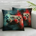 thumbnail image 3 of Nawypu Gaming Pillow Covers Gamer Game Room Decorative Throw Pillow Covers Cases Home Decor Gamepad Gamer Modern Game Console Controller Red Blue Smokey Cushion Case for Couch, 3 of 5