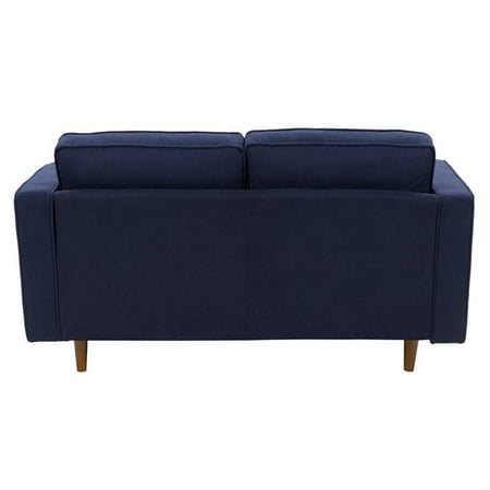 CorLiving - Mulberry 2-Seat Fabric Upholstered Modern Loveseat - Navy Blue