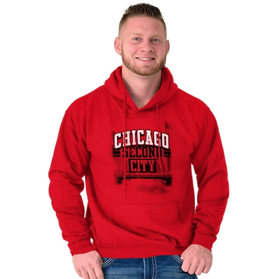 Chicago IL Vintage Second City Pride Unisex Plus Fleece Graphic Hoodie Brisco Brands 2X