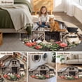 thumbnail image 6 of Easter Bunnies 6ft Round Rugs, Brown Vintage Farmhouse Rabbits Floral Washable Non-Slip Area Rugs for Living Room Bedroom Kitchen, Soft Low Pile Dining Room Kicthen Circle Carpet, Indoor Floor Rug, 6 of 9