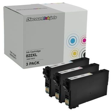 Ink Cartridge Replacements for Epson 822 HY Set of 3 Cyan, Magenta, Yellow Compatible with WorkForce Pro WF-3820, WF-4820, WF-4830, WF-4834