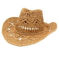 thumbnail image 3 of Sombrero de vaquero Yinane 2 uds Sombrero de playa Beige, 3 of 8