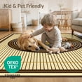 thumbnail image 4 of ODIKA Classic Vinyl Record Design With Concentric Circles And Gold Label Stain Resistant Low Profile for Dorm Room, Small Living Apartment, 4 of 7