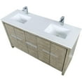 thumbnail image 6 of Lexora Home Lafarre 60" Double Quartz Top Bathroom Vanity with NIckel Faucet, 6 of 13