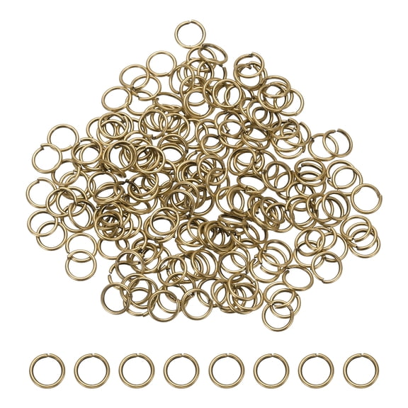 Uxcell 200 Pcs Open Jump Rings, 6mm Split Metal O Ring 0.7mm Thick Keychains Connector Ring for Jewelry Making DIY Necklaces Bracelet Earrings Craft Making, Bronze