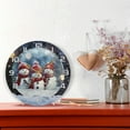 thumbnail image 6 of GZHJMY Christmas Snowman Wall Clock, Silent Non Ticking Battery Operated Creative Decorative Round PVC Clock for Kitchen, Living Room, Bathroom, Home School Office Decor, 10 Inch, 6 of 7