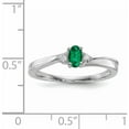 thumbnail image 3 of Sterling Silver Rhod-Plated Created Emerald/Diamond Birthstone Ring (Size 6) Made In India qbr25may-6, 3 of 5