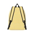 thumbnail image 2 of Bixox Yellow Gingham Printing Canvas Backpack Lightweight Casual Travel Backpack School Backpack Fits 15.6 Inch Notebook, 2 of 5