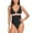 00 # Black, variant on REORIAFEE Modest Bathing Suit for Women Vintage Bikini Backless One Piece Patchwork Swimwear Beachwear Bikini Tops Black L