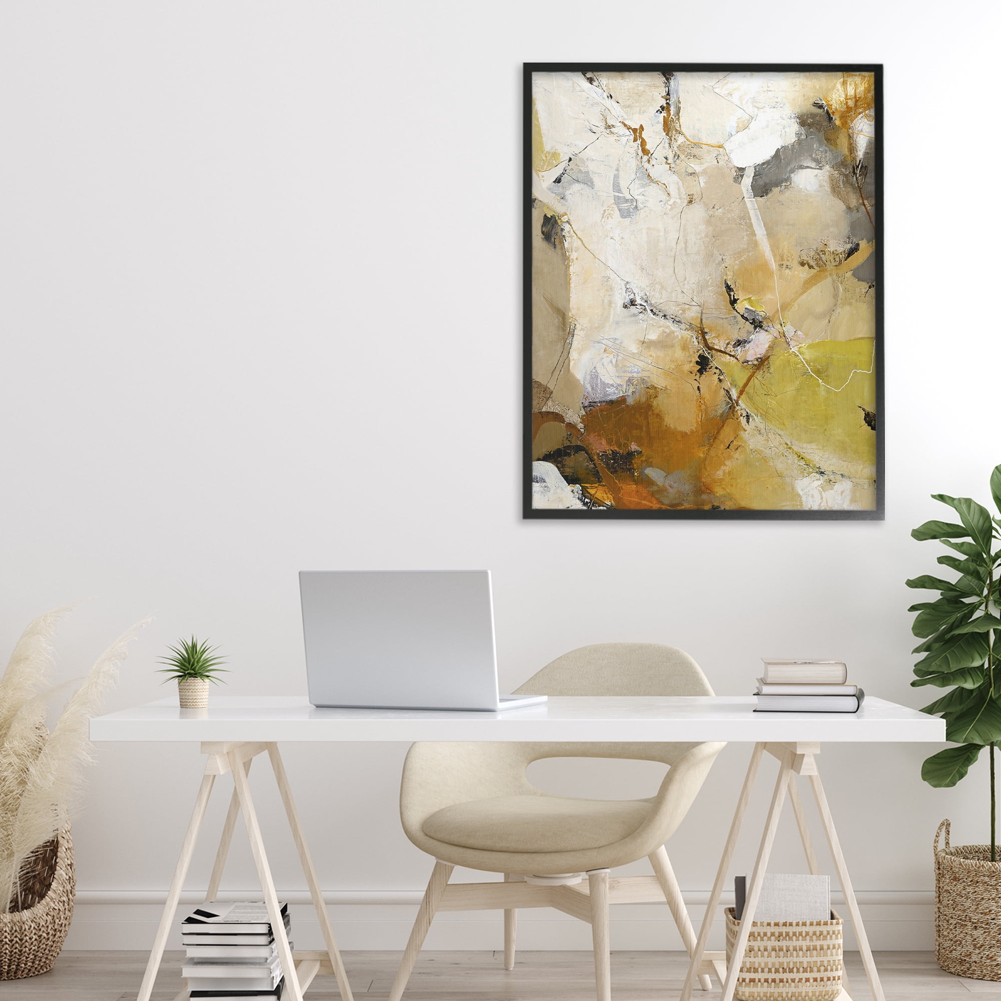 Stupell Industries Warm Earth Tones In Motion Black Framed Giclee Art, design by Design Fabrikken