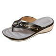 thumbnail image 6 of Platform Flip Flops for Women 2026 Comfortable Wide Width Dressy Soft Toe Wedge Sandals Lightweight Casual Summer Shoes 1-Black Size 7.5, 6 of 6